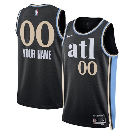 NBA Mænd Trøje Atlanta Hawks Custom 2023-24 Nike City Edition Sort Swingman